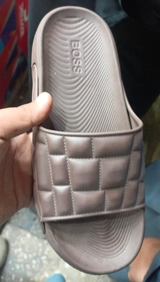 Balmain Men’s Thick Bottom Comfortable Cool slippers Black Brown Grey Color - Grey, 7